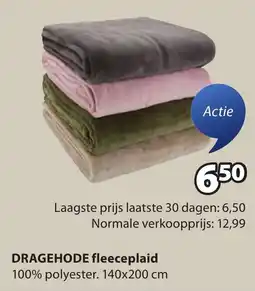 Jysk Dragehode fleeceplaid aanbieding