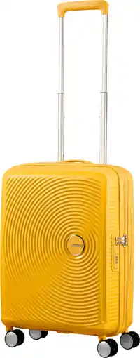 Coolblue American Tourister Soundbox Expandable Spinner 55cm Golden Yellow aanbieding