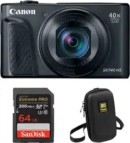 Coolblue Canon PowerShot SX740HS Lite Travel Kit Zwart aanbieding