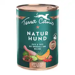 Zooplus 12x400g Terra Canis Naturhond Kalkoen & Eend met Broccoli & Meloen Nat hondenvoer aanbieding