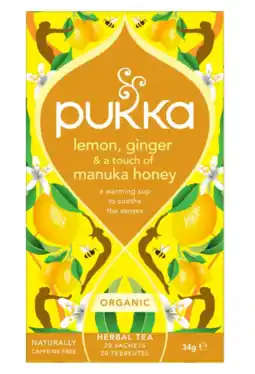 De Online Drogist Pukka Lemon Ginger & Manuka Honey Thee aanbieding