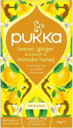 De Online Drogist Pukka Lemon Ginger & Manuka Honey Thee aanbieding