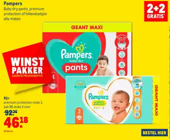 Makro Pampers Baby dry pants, premium protection of billendoekjes alle maten aanbieding