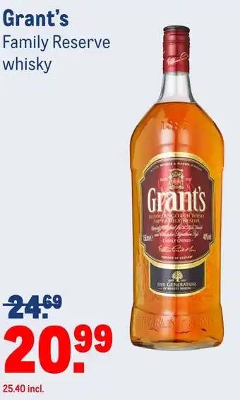 Makro Grant's Family Reserve whisky aanbieding