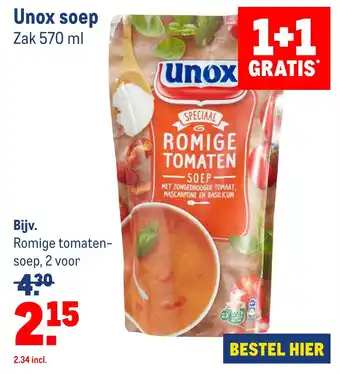 Makro Unox soep aanbieding