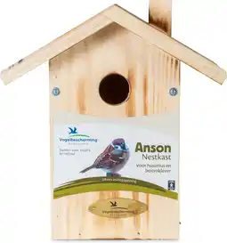 Intratuin Vogelbescherming Nederland vogelhuisje Anson 16,8 x 23,2 x 25,2 cm aanbieding