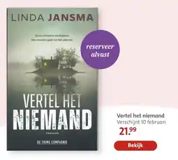 Bruna Vertel het niemand aanbieding