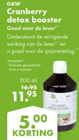 Gezond & Wel G&W Cranberry detox booster aanbieding