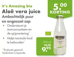 Gezond & Wel it's Amazing bio Aloë vera juice aanbieding