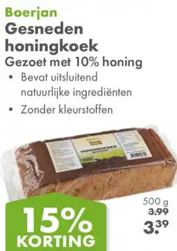 Gezond & Wel Boerjan Gesneden honingkoek aanbieding