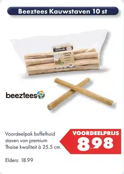 Huisdier Voordeelshop Beeztees Kauwstaven 10 st aanbieding