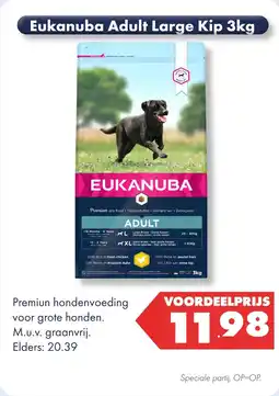 Huisdier Voordeelshop Eukanuba Adult Large Kip 3kg aanbieding