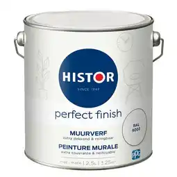 Praxis Histor Perfect Finish Muurverf - Mat - RAL 9003 - 2,5L aanbieding