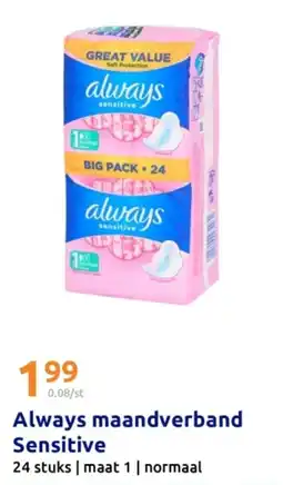 Action Always maandverband Sensitive aanbieding