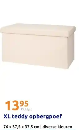 Action XL teddy opbergpoef aanbieding