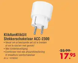 Enorm KlikAanKlikUit Stekkerschakelaar ACC-2300 aanbieding