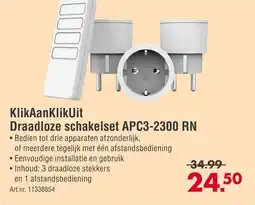 Enorm KlikAanKlikUit Draadloze schakelset APC3-2300 RN aanbieding
