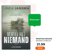 The Read Shop Vertel het niemand aanbieding