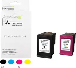 Bol.com Improducts Inkt cartridges - Alternatief HP 301 / 301 XL - 301XL 301XL CH563EE CH564EE set chip v4 aanbieding