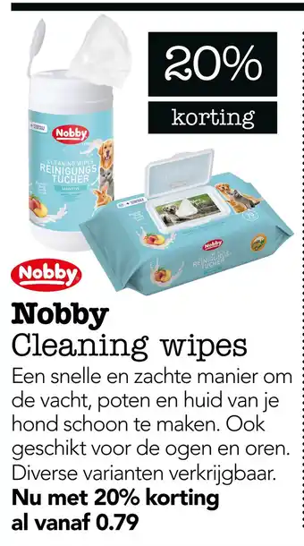 Dierspecialist Nobby Cleaning wipes aanbieding