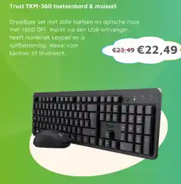 Digitotaal Trust TKM 360 toetsenbord & muisset aanbieding