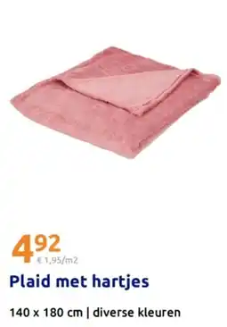 Action Plaid met hartjes aanbieding