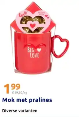 Action Mok met pralines aanbieding