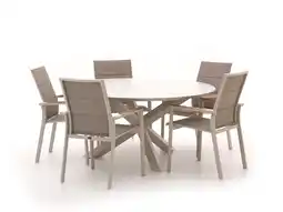 Kees Smit Bellagio Albinea/Lodola ø150cm dining tuinset 6-delig stapelbaar aanbieding
