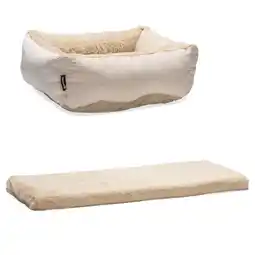Zooplus beeztees knuffelset Moza, beige kattenbed + vensterbankkussen voor katten aanbieding