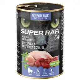 Zooplus 24x400g voordeelverpakking Rafi Cat Super kwartel en konijnenlever natvoer voor katten aanbieding