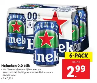 Lidl Heineken 0.0 blik 330 ml aanbieding