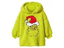 Lidl Pluche oversized kinder kersthoodie The Grinch aanbieding