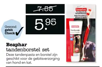 Dierspecialist Beaphar tandenborstel set aanbieding