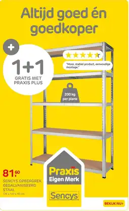 Praxis Sencys opbergrek gegalvaniseerd staal aanbieding