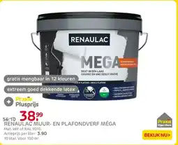 Praxis Renaulac muur en plafondverf méga aanbieding