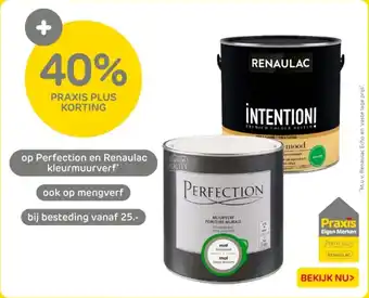 Praxis Perfection en Renaulac kleurmuurverf aanbieding