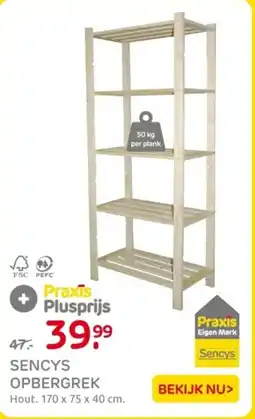 Praxis Sencys opbergrek aanbieding