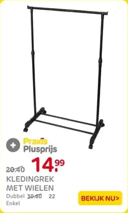 Praxis Kledingrek met wielen aanbieding