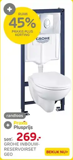 Praxis Grohe inbouw reservoirset geo aanbieding