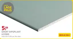 Praxis Siniat gipsplaat hydro aanbieding