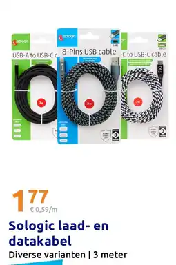 Action Sologic laad en datakabel aanbieding