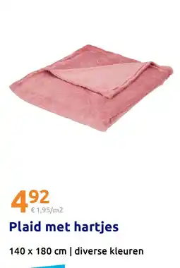 Action Plaid met hartjes aanbieding