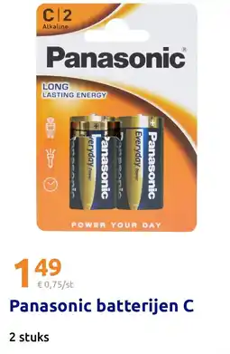 Action Panasonic batterijen C aanbieding