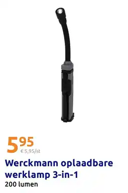 Action Werckmann oplaadbare werklamp 3 in 1 aanbieding