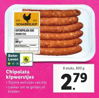 Lidl Chipolata kipworstjes 300g aanbieding