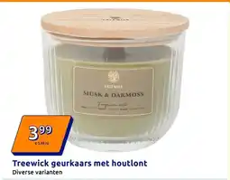Action Treewick geurkaars met houtlont aanbieding