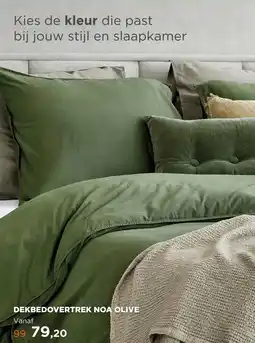 TotaalBED Dekbedovertrek Noa Olijfgroen 140 x 200/220 cm aanbieding