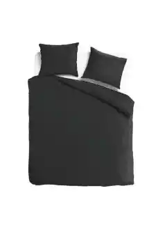 TotaalBED Dekbedovertrek Noa Zwart 140 x 200/220 cm aanbieding