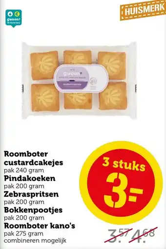 Coop Roomboter custardcakejes, Pindakoeken, Zebraspritsen, Bokkenpootjes, Roomboter kano's aanbieding