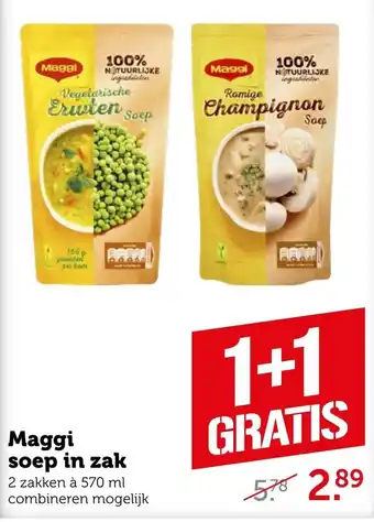 Coop Maggi soep in zak 570ml aanbieding